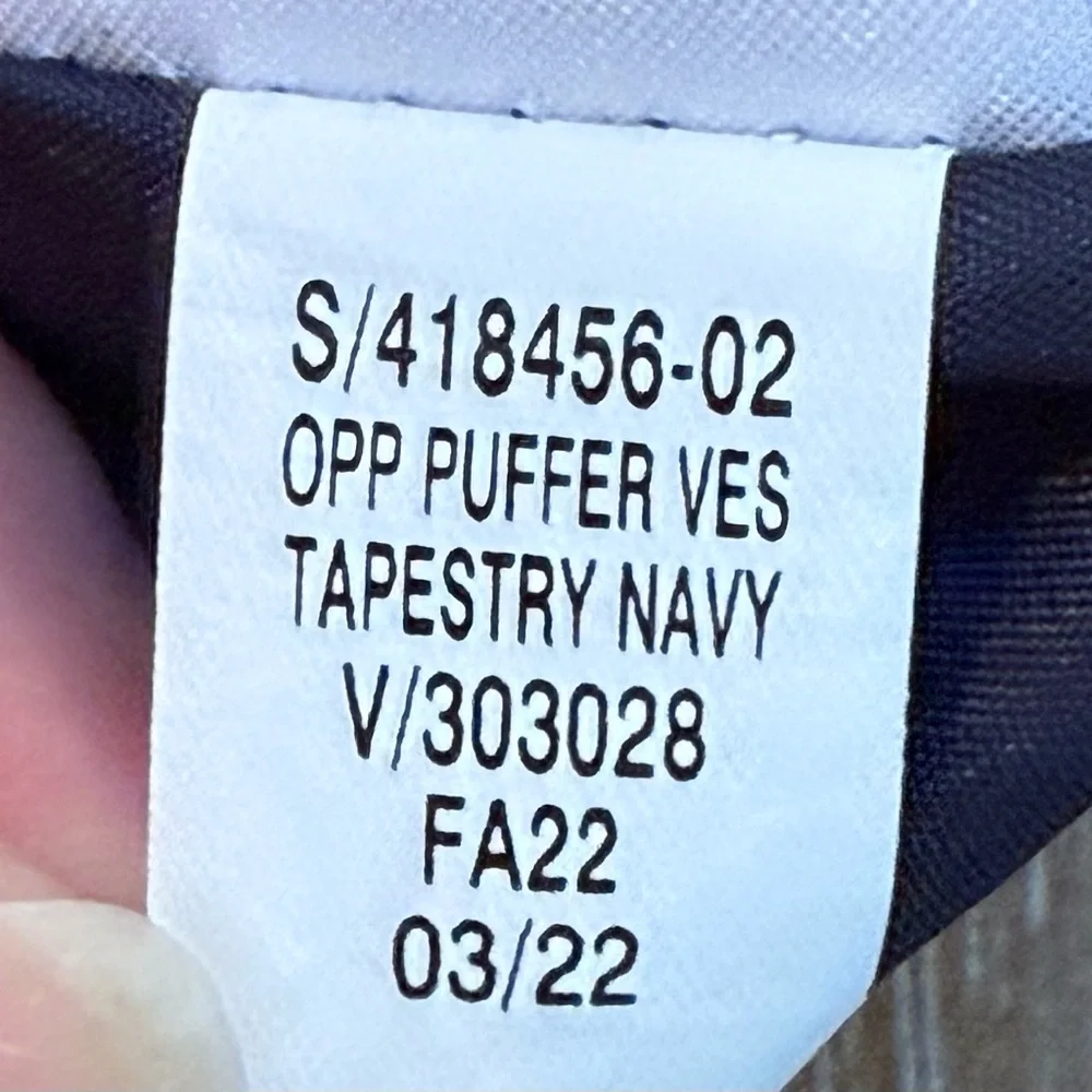 GAP Kids Puffer Vest Cold Control Water Resistant Full Zip Navy Pockets Sz S 6-7
